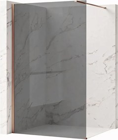 Paravan de dus fumuriu Rea Flexi Grey 130 cm cupru periat