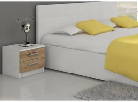 Noptieră TOD alb/dub artisan, design modern și funcțional