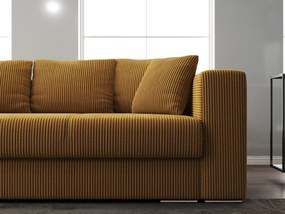 Canapea extensibilă dumonde cu ladă de depozitare si sezut confortabil din spuma high-density, Gloria Zoom Mustar 240x100 cm