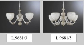 Candelabru clasic cu 5 brate design italian din alama 9681
