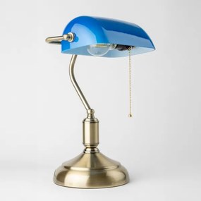 Lampă de masă Brilagi BANK OFFICE 1xE27/60W/230V alamă/albastru