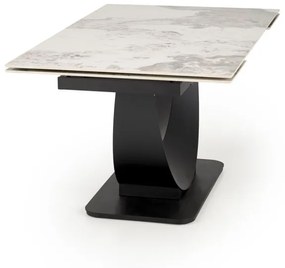 Masa extensibila Fernando marmura alba/negru L160-240 cm