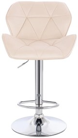 HR111W Scaun Crem Velur Bază Cromata