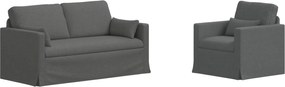 vidaXL Set de canapea 2 pcs Gri închis 158 x 78 x 80 cm țesătură