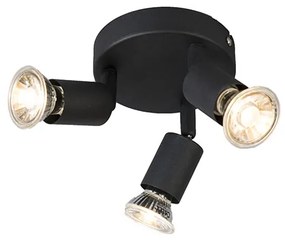Spotlight industrial negru inclinabil rotund cu 3 lumini - Jeany