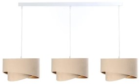 Lustră pe cablu GALAXY 3xE27/60W/230V bej/aurie