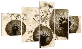 Tablou albnegru cu păpădii - mulțime (125x70 cm), în 40 de alte dimensiuni noi