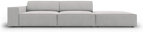 Canapea 3 locuri cotiera dreapta, Jodie, Micadoni Home, BL, 262x102x70 cm, poliester, gri deschis