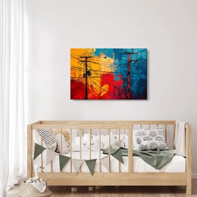Tablou - Linii electrice abstracte (90x60 cm)