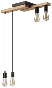Lustră pe cablu CORTINA 4xE27/15W/230V negru/stejar