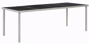 Masa de gradina, negru, 220 x 90 x 74,5 cm, otel 1, negru si gri