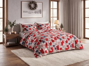 Lenjerie de pat din microfibra WINTER COTTAGE gri Dimensiune lenjerie de pat: 2 buc 70 x 90 cm | 200 x 220 cm