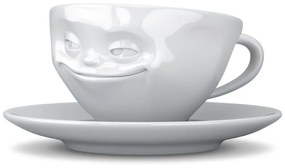 Ceașcă din porțelan pentru cafea 58products Smile, 200 ml, alb