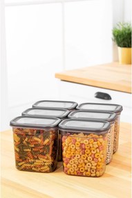 Set cutii de depozitare (6 piese), Hermia, Culoare: Antracit