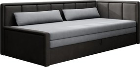 Canapea gri închis extensibilă/cu spațiu de depozitare cu tapițerie din chenille 214 cm Fulgeo – ELTAP