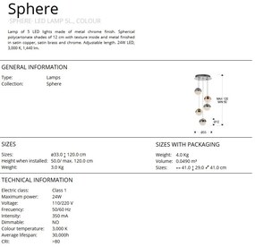 Lustra LED cu 5 pendule design modern Sphere SV-793534