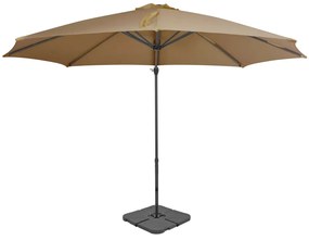 vidaXL Umbrelă de soare de grădină, bază portabilă, taupe