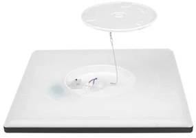 Plafonieră LED cu senzor pentru baie NIVERA LED/12W/230V IP54 22,5x22,5 cm negru + telecomandă