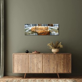 Tablou cu cascade (cu ceas) (90x30 cm)