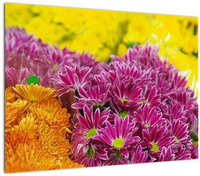 Tablou pe sticlă cu floarea roz (70x50 cm)
