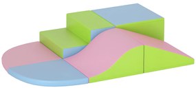 HOMCOM Modul motricitate bebeluși 6 bucăți parcurs motricitate bebeluși din spumă EPE pentru copii preșcolari, multicolor | Aosom Romania