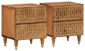 vidaXL Noptiere, 2 buc., 40x33x46 cm, lemn masiv de acacia