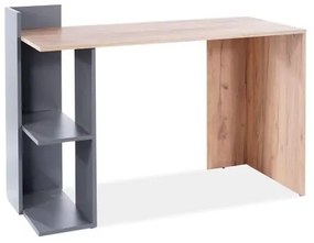 Masa de birou din pal, Benny-001 Stejar Wotan / Antracit, L122xl57xH85 cm