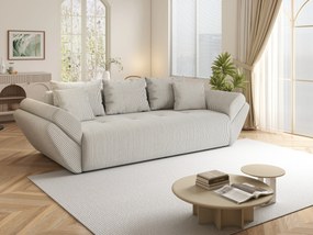 Canapea extensibilă dumonde cu ladă de depozitare si sezut confortabil din spuma high-density, Berlin Zoom Crem 250x100 cm