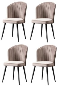 Set de scaune de sufragerie Rubi Cappuccino and Black, 4 buc.