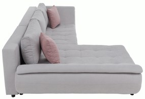 Set canapea, gri deschis / roz pudră, material textil, stânga, BRATO