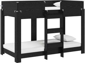vidaXL Pat Etajat pentru Copii Stejar Negru 80 x 160 cm Lemn compozit