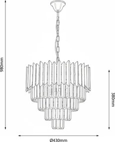Brilagi - Candelabru pe lanț CRISTAL 5xE14/40W/230V Ø 45 cm