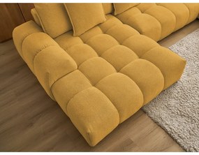 Colțar galben muștar extensibil/cu spațiu de depozitare cu tapițerie din chenille (cu colț pe partea dreaptă/în formă de "U") Everest – Bobochic Paris