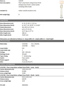 Lampadar design LUX Kaiser 115570 HZ