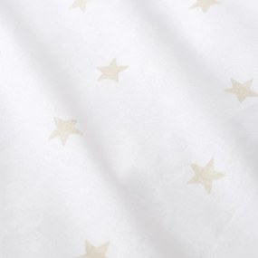 Cearceaf pentru copii alb-bej din bumbac pentru pat de o persoană cu elastic 90x190 cm Mini Star &amp; Stripes – Bianca