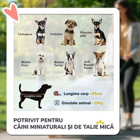 PawHut Cărucior Pliant pentru Câini cu  Suport pentru Pahare, Coș de Depozitare și 3 Ferestre, 75x46x94 cm, Maro | Aosom Romania