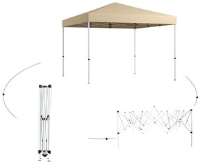 Pavilion cu perete posterior și buzunare, 3×3×2,8 m, bej
