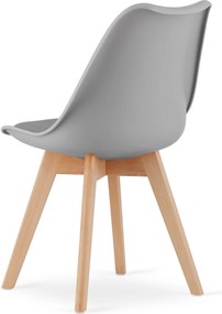 Oferta Scaun gri deschis BALI MARK cu picioare din lemn de fag calitate II