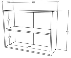 Corp haaus Karo, 2 Usi, Lemn Natural/Alb, 80 x 30 x 60 cm