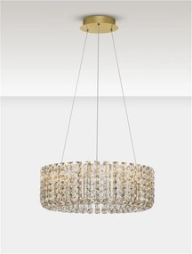 Lustra suspendata LED auriu, cristale sticla CELYSIA 60cm