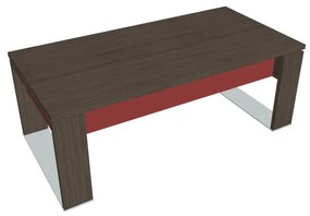 Masă Verno+ S 200 x 100 cm, stejar antracit / roșu