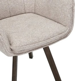 Set de 2 scaune pivotante picioare din lemn THOR bej