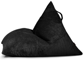Fotoliu bean bag negru cu tapițerie din catifea reiată Razz – SLOWDOWN