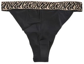 Slip negru de baie cu model animal print