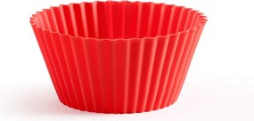 Set 6 forme pentru briose Lekue 1010163, Ø7 cm, -60°C/+220°C, Silicon platinat, Rosu