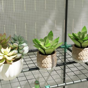 Outsunny Seră Aplicată, din PE Consolidată,, 144 x 48 x 152 cm, Alb | Aosom Romania