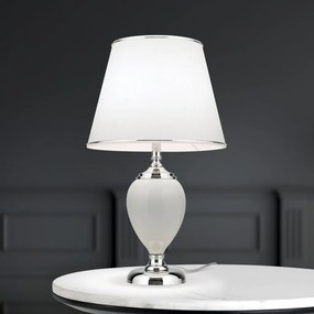 Veioza/Lampa de masa design elegant OVUM alb/crom