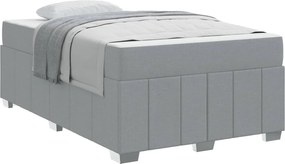 vidaXL Cadru de pat cu saltea Gri deschis 120 x 200 cm țesătură
