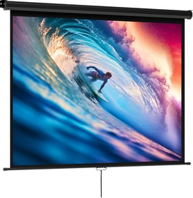 HOMCOM Ecran de Proiecție 84", Format 4:3, Unghi de 160° și Montare pe Tavan sau Perete, Negru | Aosom Romania