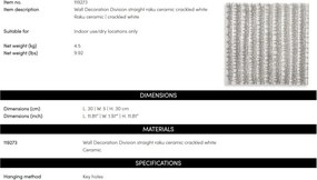 Decoratiune de perete LUX realizata manual din ceramica Division straight